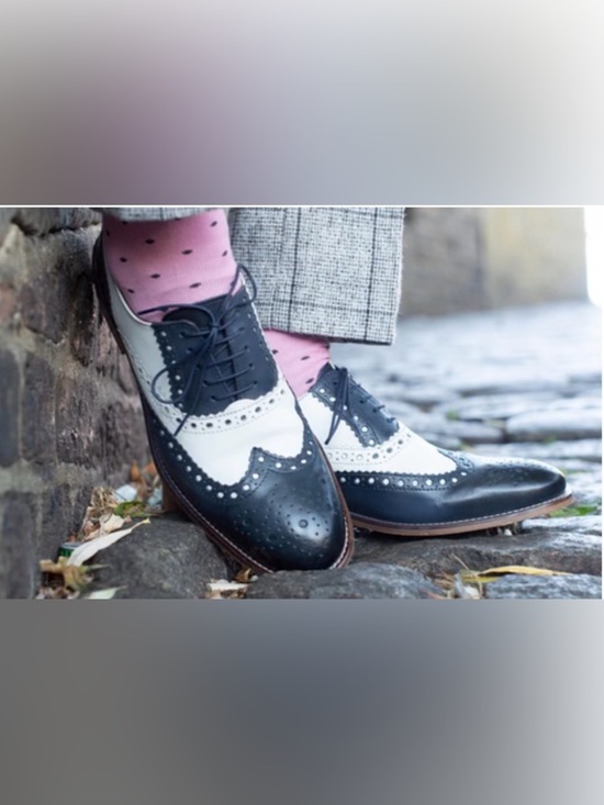 London Brogue Gatsby Spectator Shoes Navy White Wingtip US 8 EU 42 main image 13
